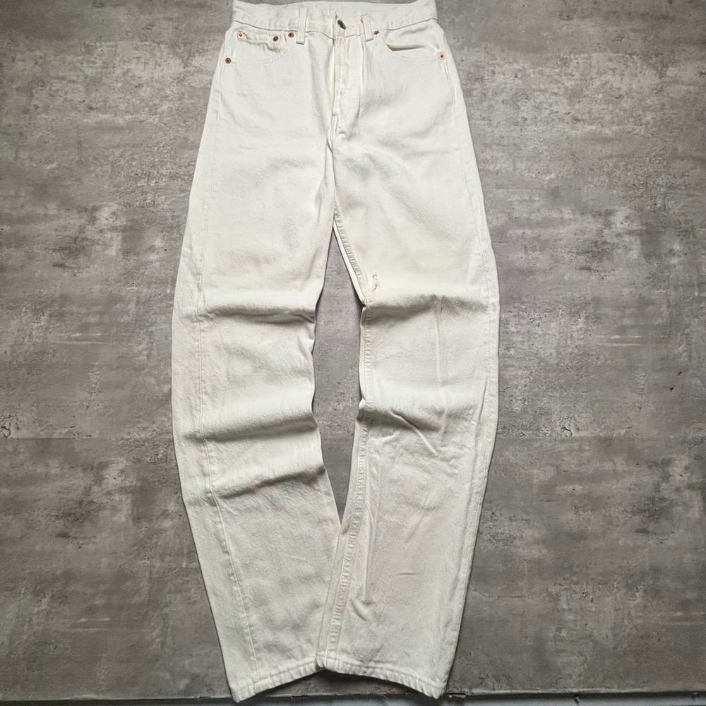 Levi's 501 Jeans 28 White Vintage Made in USA Straight Leg Distressed